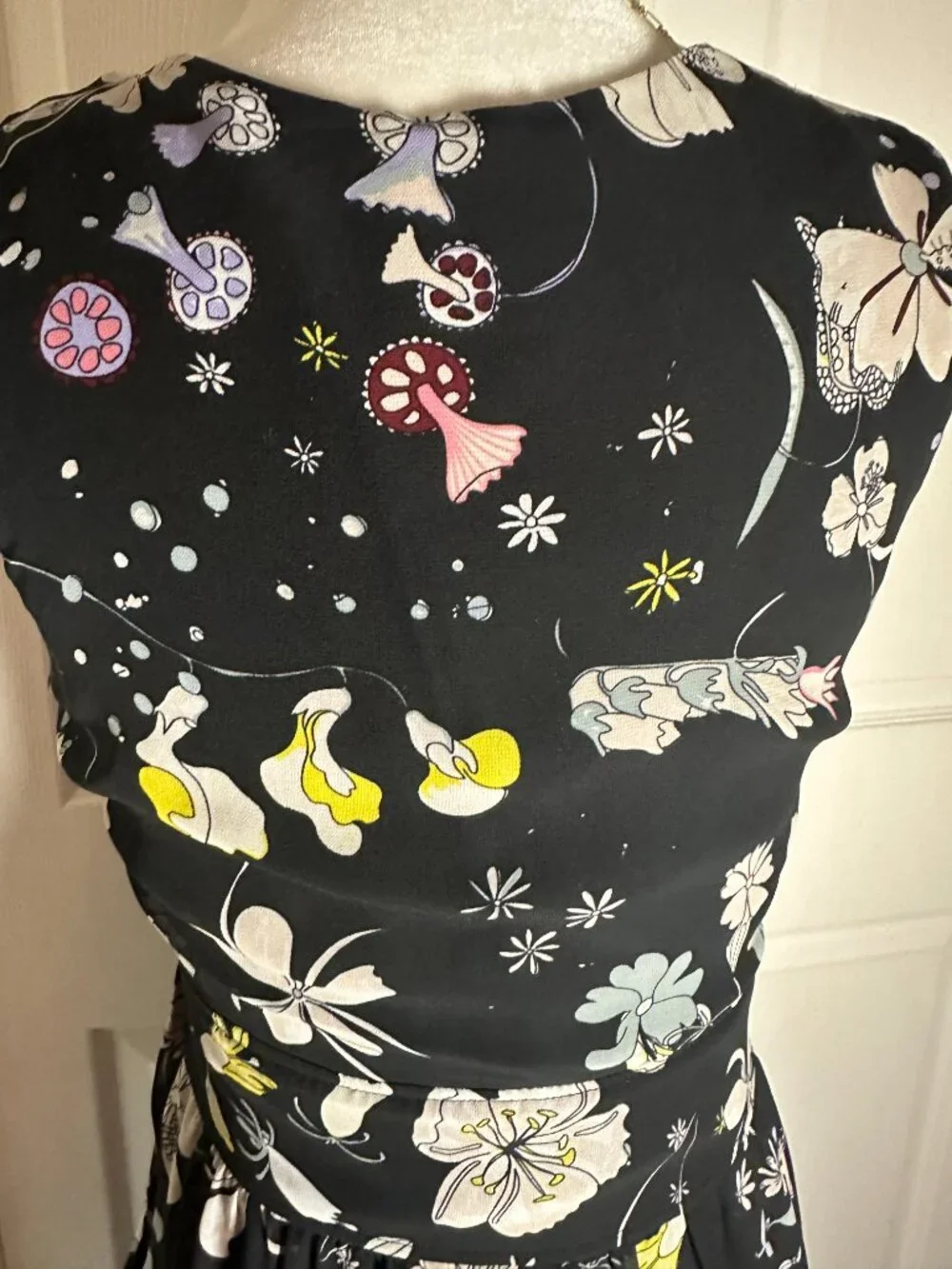 H&M Conscious Botanical Print Black Maxi Dress – Size 8